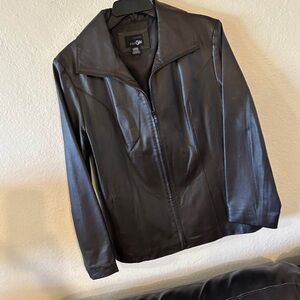 East 5th Genuine Leather Jacket Women’s Sz L Dark Brown
